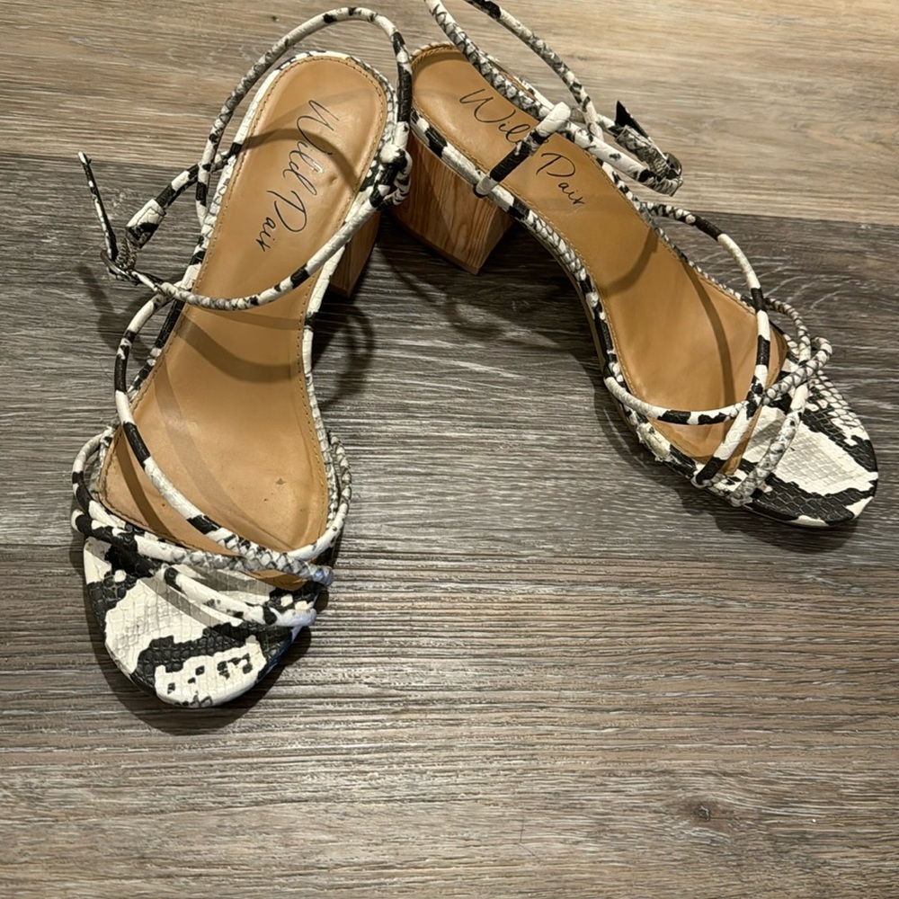 Snake print size 8.5 strappy heels